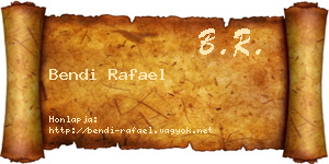 Bendi Rafael névjegykártya